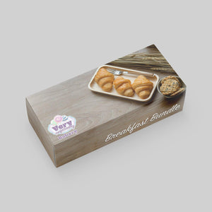 Stomp Bakery - Packaging 9.5" x 3.625" x 2" / White Paperboard 18pt Large Fold-Over Bakery Boxes