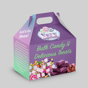 Stomp Candy - Packaging 6" x 4" x 4" / White Paperboard 18pt Handle-Top Candy Boxes