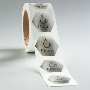 Stomp Labels Custom Die Cut Silver Roll Labels (Waterproof)
