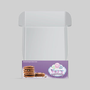 Stomp Bakery - Packaging 4.875" x 3.625" x 2" / White Paperboard 18pt Medium Fold-Over Bakery Boxes