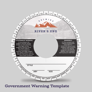 Stomp Brewery 6.25" x 6.25" / Government Warning Template Keg Collars