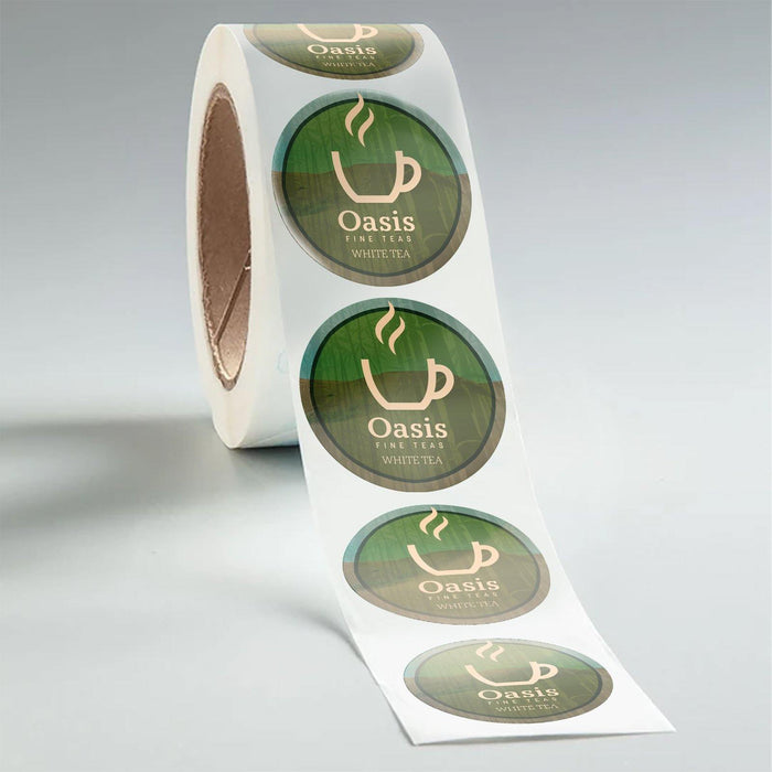 Circle Glossy Tea Packaging Labels (Waterproof)