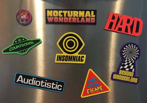 Custom Magnets on Refrigerator
