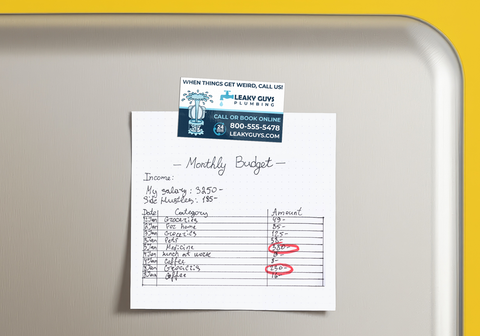 Personalized fridge magnet for plumbing company