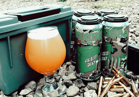 Beer Can Labels and Tulip Glass