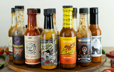 selection of hot sauces