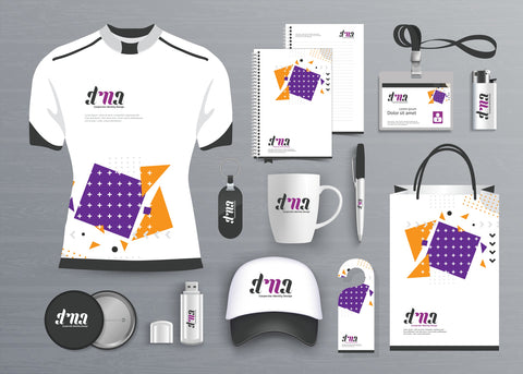 Corporate swag items. 