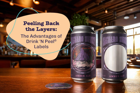 stomp drink 'n peel beer labels with a removable sticker