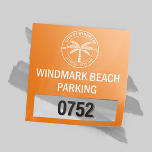 Stomp Parking Permits Clear Vinyl (Front Application) / 3" x 3" / No Numbering Clear Window Parking Permits