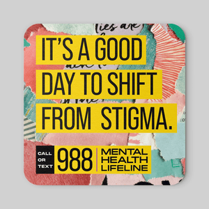 Stomp Coasters 3.75" x 3.75" / .035" Pulpboard / 1 Side 988 Mental Health Lifeline