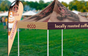<h2>Pull in a Crowd At Your Next Festival or Sales Event With Branded Booths and Swag!</h2>