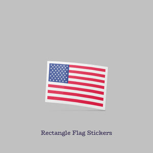 Stomp Stickers 2.75" x 1.75" - Rectangle Flag / White Vinyl USA Flag Stickers
