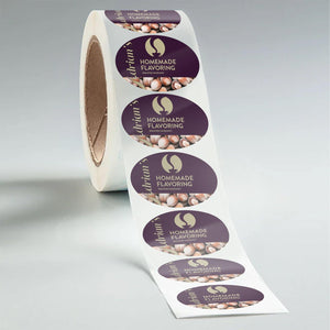 Stomp Labels Oval Glossy Roll Labels (Waterproof)