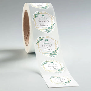 Stomp Wedding - Labels Custom Die Cut Glossy Wedding Labels (Waterproof)