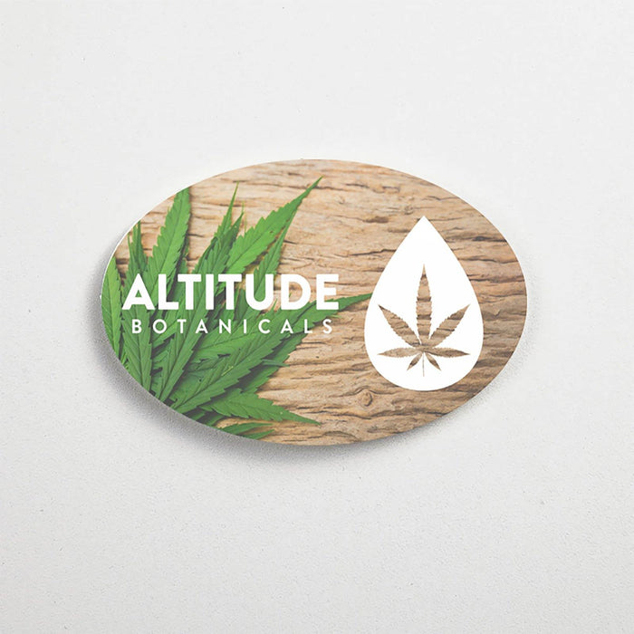 Oval Cannabis Stickers