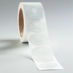 Stomp Tin - Labels Clear Oval Tin Labels (Waterproof)
