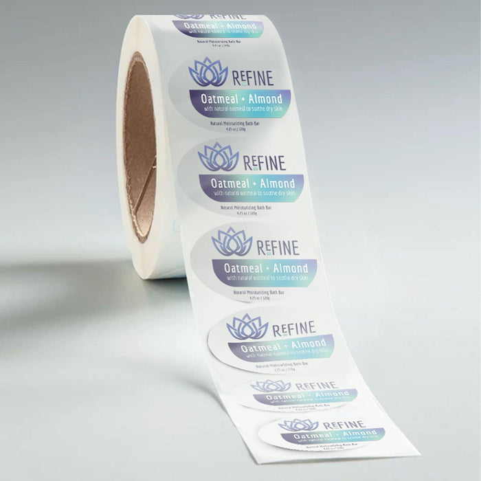 Clear Oval Cosmetic Labels (Waterproof)