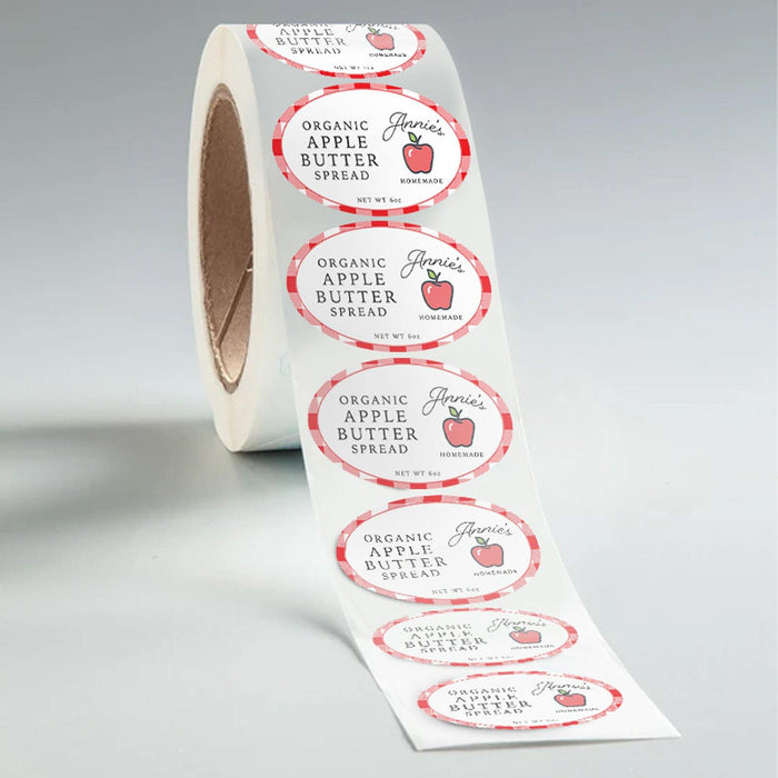Oval Paper Tin Labels