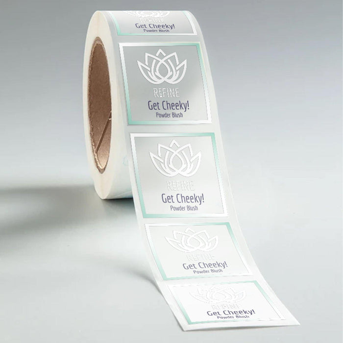 Clear Square Cosmetic Labels (Waterproof)