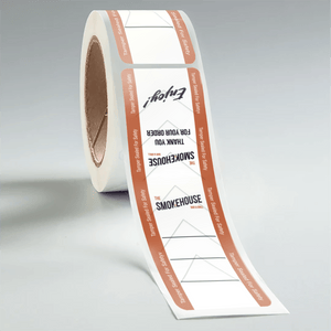 Stomp Food Delivery - Labels 1.75" x 5.875" / White Matte Paper Rectangle Tamper Evident Food Labels