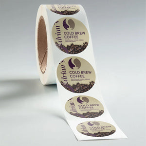 Stomp Food Packaging - Labels Circle Glossy Food Packaging Labels (Waterproof)