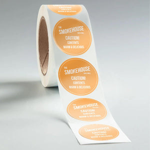 Stomp Food Delivery - Labels Circle Glossy Food Delivery Labels (Waterproof)