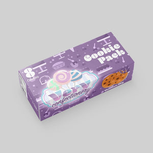 Stomp Cookie - Packaging 9.5" x 3.625" x 2" / White Paperboard 18pt Large Fold-Over Cookie Boxes