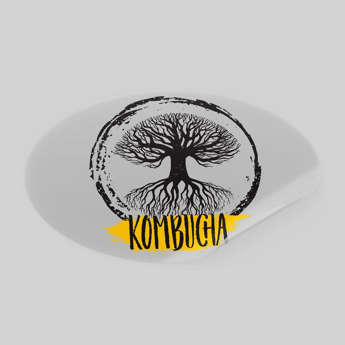 Clear Oval Kombucha Stickers