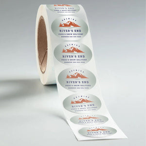 Stomp Food Delivery - Labels Oval Glossy Food Delivery Labels (Waterproof)