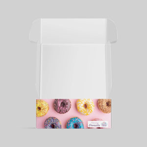 Stomp Pastry - Packaging 4.875" x 3.625" x 2" / White Paperboard 18pt Medium Fold-Over Pastry Boxes