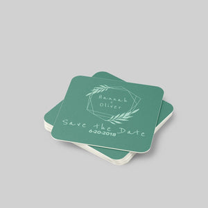 Stomp Save The Date - Coasters Square Save The Date Coasters (Pulpboard)