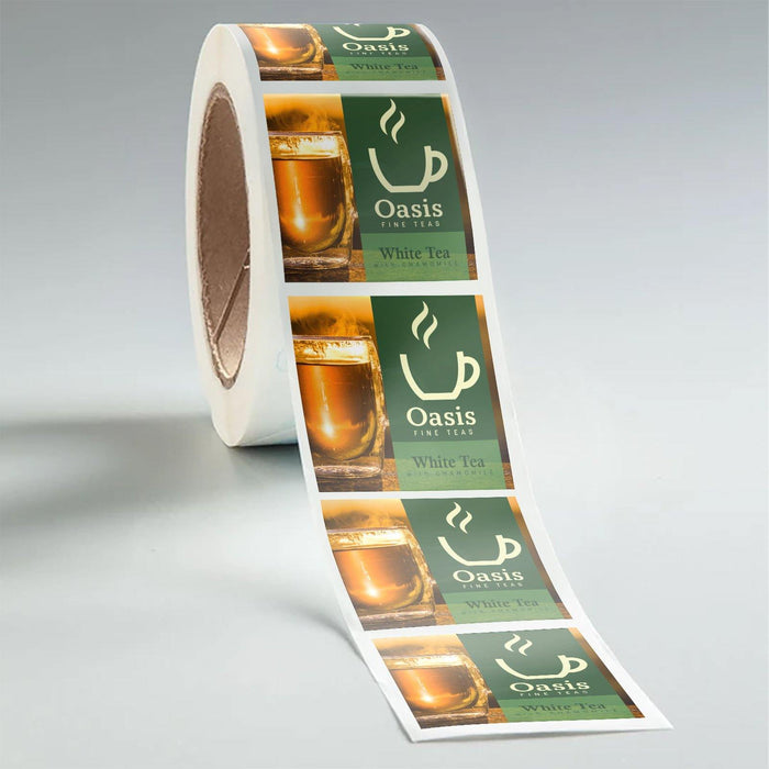 Square Glossy Tea Packaging Labels (Waterproof)